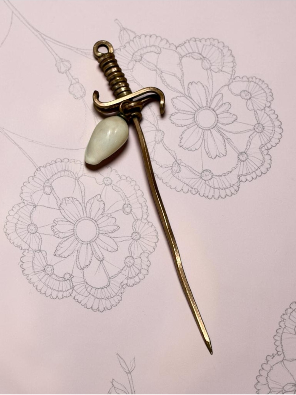 Antique Victorian Figural Sword Lapel Cravat Stick Pin